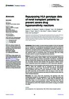 Repurposing HLA genotype data of renal transplant patients to prevent severe drug hypersensitivity reactions