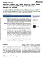 Survival of patients with cancer with DPYD variant alleles and dose-individualized fluoropyrimidine therapy