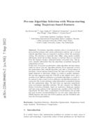 Per-run algorithm selection with warm-starting using trajectory-based features
