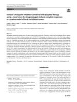 Immune checkpoint inhibition combined with targeted therapy using a novel virus-like drug conjugate induces complete responses in a murine model of local and distant tumors