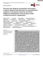 Outcomes after allogeneic hematopoietic cell transplant in patients diagnosed with blast phase of myeloproliferative neoplasms