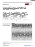 Outcomes of CMML patients undergoing allo-HCT are significantly worse compared to MDS-a study of the CMWP of the EBMT