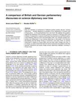 A comparison of British and German parliamentary discourses on science diplomacy over time