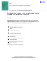 The objects of loyalty in the early Mongol Empire (twelfth and thirteenth centuries)
