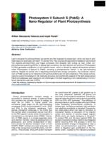 Photosystem II Subunit S (PsbS): a nano regulator of plant photosynthesis