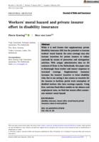 Workers' moral hazard and private insurer effort in disability insurance