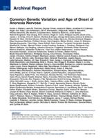 Common genetic variation and age of onset of anorexia nervosa