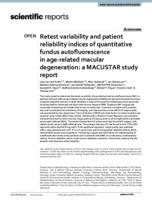 Retest variability and patient reliability indices of quantitative fundus autofluorescence in age-related macular degeneration