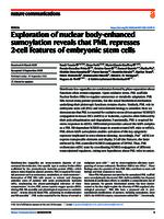 Exploration of nuclear body-enhanced sumoylation reveals that PML represses 2-cell features of embryonic stem cells
