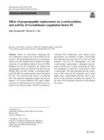 Effect of prepropeptide replacement on γ-carboxylation and activity of recombinant coagulation factor IX