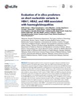 Evaluation of in silico predictors on short nucleotide variants in HBA1, HBA2, and HBB associated with haemoglobinopathies