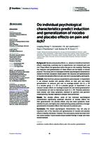 Do individual psychological characteristics predict induction and generalization of nocebo and placebo effects on pain and itch?