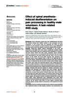 Effect of spinal anesthesia-induced deafferentation on pain processing in healthy male volunteers