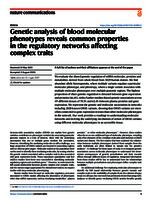 Genetic analysis of blood molecular phenotypes reveals common properties in the regulatory networks affecting complex traits