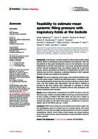 Feasibility to estimate mean systemic filling pressure with inspiratory holds at the bedside