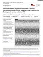 Improved reliability of perfusion estimation in dynamic susceptibility contrast MRI by using the arterial input function from dynamic contrast enhanced MRI