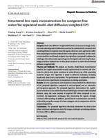 Structured low-rank reconstruction for navigator-free water/fat separated multi-shot diffusion-weighted EPI