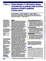 Timed adoptive T cell transfer during chemotherapy in patients with recurrent platinum-sensitive epithelial ovarian cancer