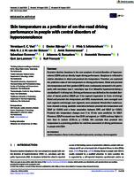 Skin temperature as a predictor of on-the-road driving performance in people with central disorders of hypersomnolence