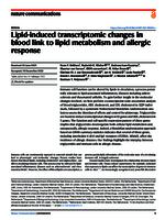 Lipid-induced transcriptomic changes in blood link to lipid metabolism and allergic response