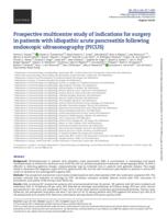 Prospective multicentre study of indications for surgery in patients with idiopathic acute pancreatitis following endoscopic ultrasonography (PICUS)