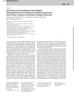 Optimizing and extending the risk-adapted management of acute pulmonary embolism beyond the acute phase