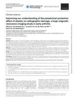 Improving our understanding of the paradoxical protective effect of obesity on radiographic damage
