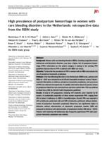 High prevalence of postpartum hemorrhage in women with rare bleeding disorders in the Netherlands