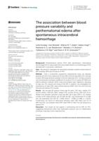The association between blood pressure variability and perihematomal edema after spontaneous intracerebral hemorrhage