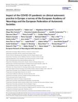 Impact of the COVID-19 pandemic on clinical autonomic practice in Europe