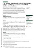 CSF findings in relation to clinical characteristics, subtype, and disease course in patients with Guillain-Barre syndrome