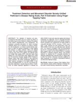 Treatment detection and movement disorder society-unified Parkinson's disease rating scale, part III estimation using finger tapping tasks