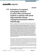 Evaluation of computed tomography artefacts of carbon-fiber and titanium implants in patients with spinal oligometastatic disease undergoing stereotactic ablative radiotherapy