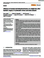 Influence of mental and behavioral factors on weight loss after bariatric surgery