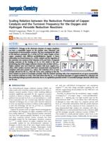 Scaling relation between the reduction potential of copper catalysts and the turnover frequency for the oxygen and hydrogen peroxide reduction reactions