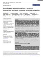 Generalizability of nociception level as a measure of intraoperative nociceptive stimulation