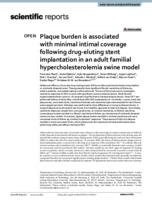 Plaque burden is associated with minimal intimal coverage following drug-eluting stent implantation in an adult familial hypercholesterolemia swine model