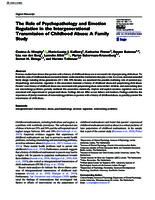 The role of psychopathology and emotion regulation in the intergenerational transmission of childhood abuse