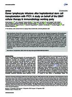 Donor lymphocyte infusions after haploidentical stem cell transplantation with PTCY