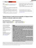 Optimal timing of needle electromyography to diagnose lesion severity in traumatic radial nerve injury