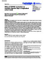 Effect of COVID vaccination on monthly migraine days