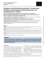 Changes in thyroid function parameters 3 months after allogeneic and autologous hematopoietic stem cell transplantation in children