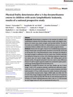 Physical frailty deteriorates after a 5-day dexamethasone course in children with acute lymphoblastic leukemia, results of a national prospective study