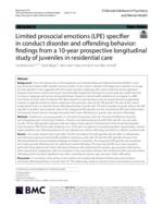 Limited prosocial emotions (LPE) specifier in conduct disorder and offending behavior