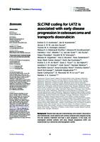 SLC7A8 coding for LAT2 is associated with early disease progression in osteosarcoma and transports doxorubicin
