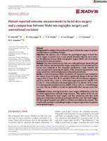 Patient-reported outcome measurements in facial skin surgery and a comparison between Mohs micrographic surgery and conventional excisions