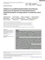 Validation of a modified bedside Pediatric Early Warning System score for detection of clinical deterioration in hospitalized pediatric oncology patients