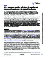 IFN-γ signature enables selection of neoadjuvant treatment in patients with stage III melanoma