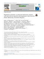 Population mortality in advanced melanoma patients with and without response and progression