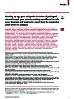 Mortality by age, gene and gender in carriers of pathogenic mismatch repair gene variants receiving surveillance for early cancer diagnosis and treatment